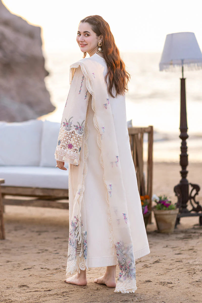 QALAMKAR - 3PC LAWN EMBROIDERED SHIRT WITH ORGANZA  EMBROIDERED DUPATTA