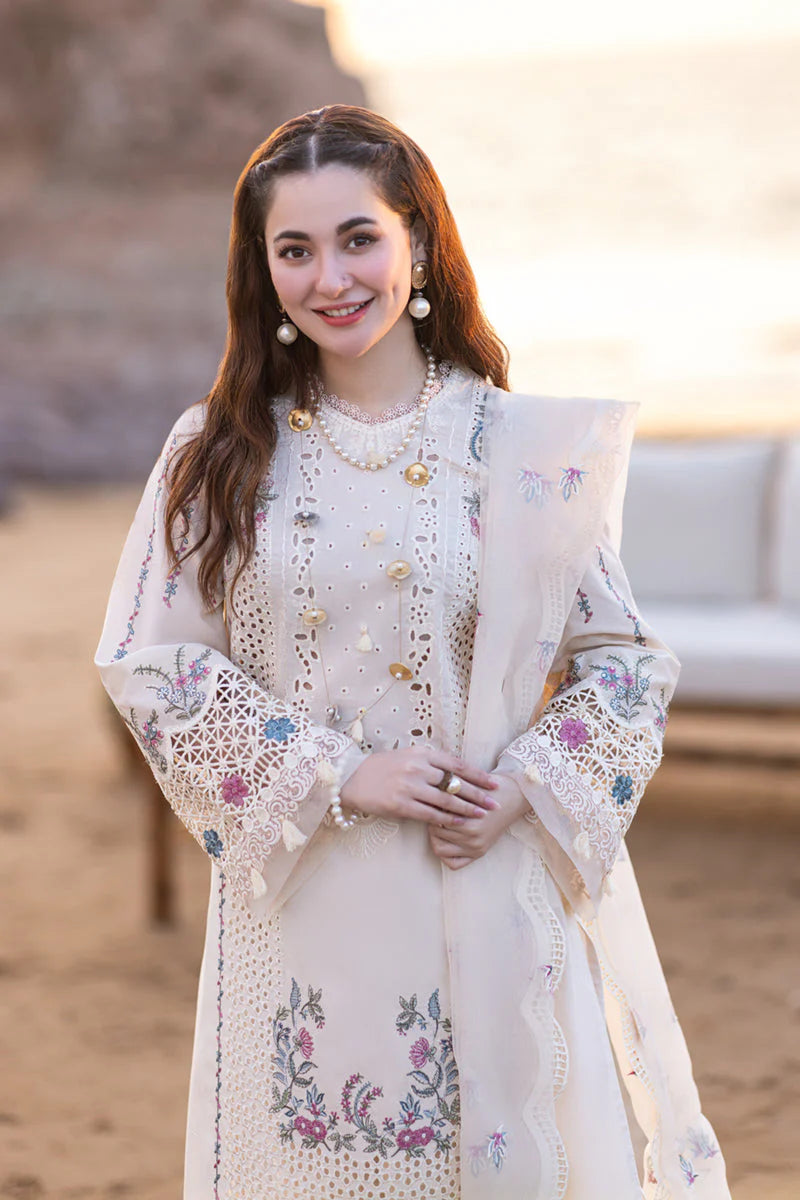 QALAMKAR - 3PC LAWN EMBROIDERED SHIRT WITH ORGANZA  EMBROIDERED DUPATTA