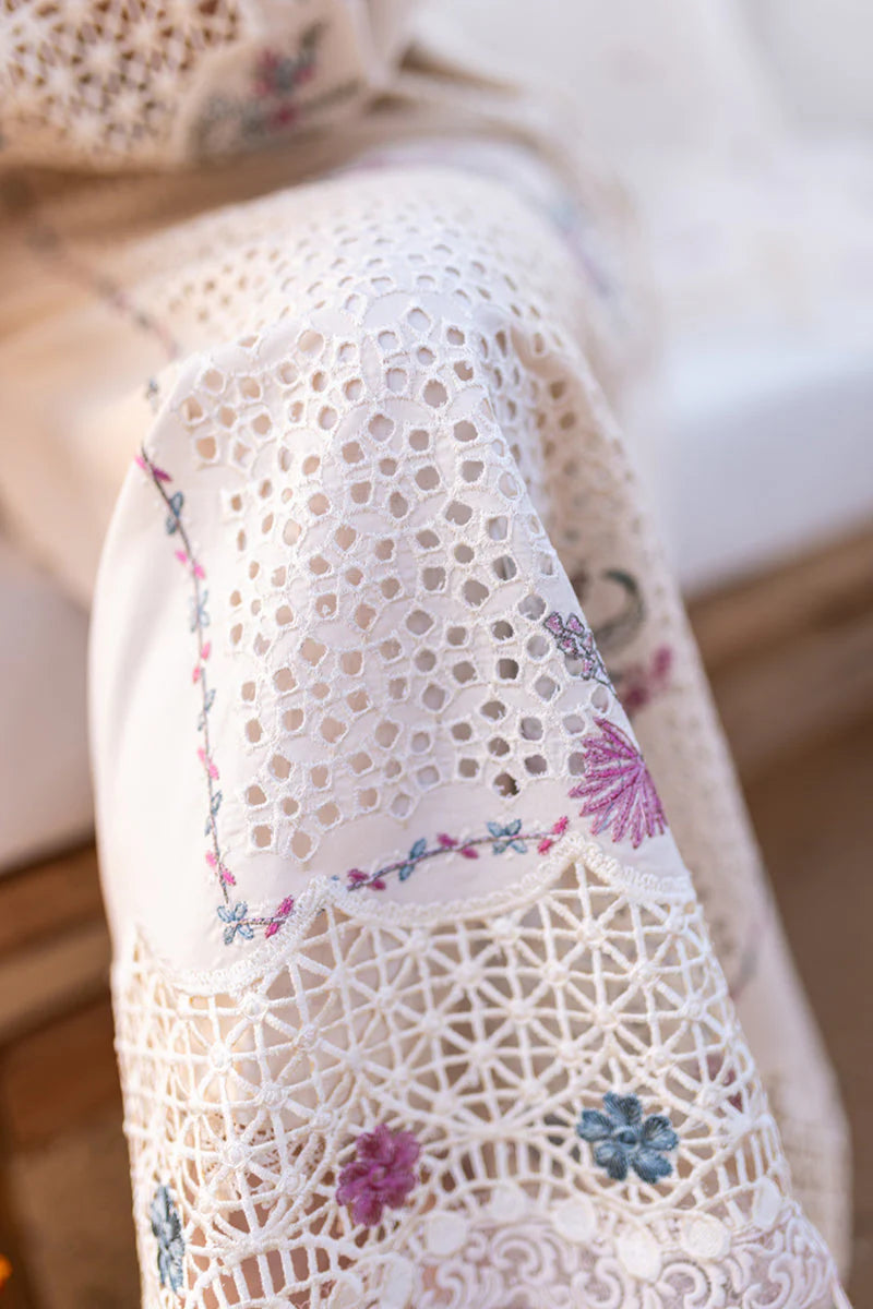 QALAMKAR - 3PC LAWN EMBROIDERED SHIRT WITH ORGANZA  EMBROIDERED DUPATTA