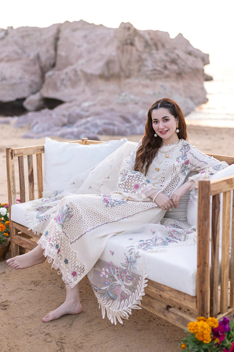 QALAMKAR - 3PC LAWN EMBROIDERED SHIRT WITH ORGANZA  EMBROIDERED DUPATTA