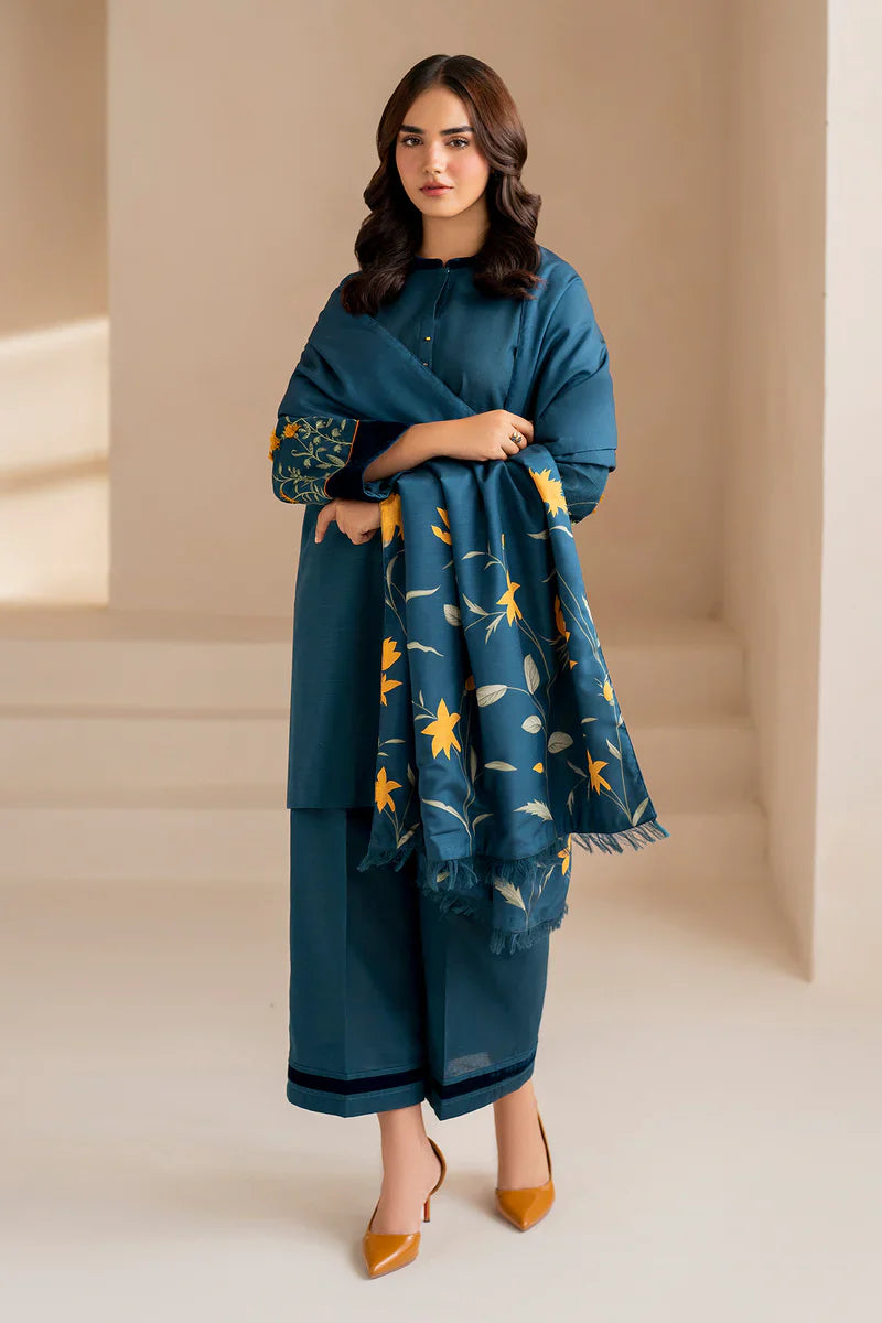 Baroque Winter 3pcs embroidered Dhanak Suite