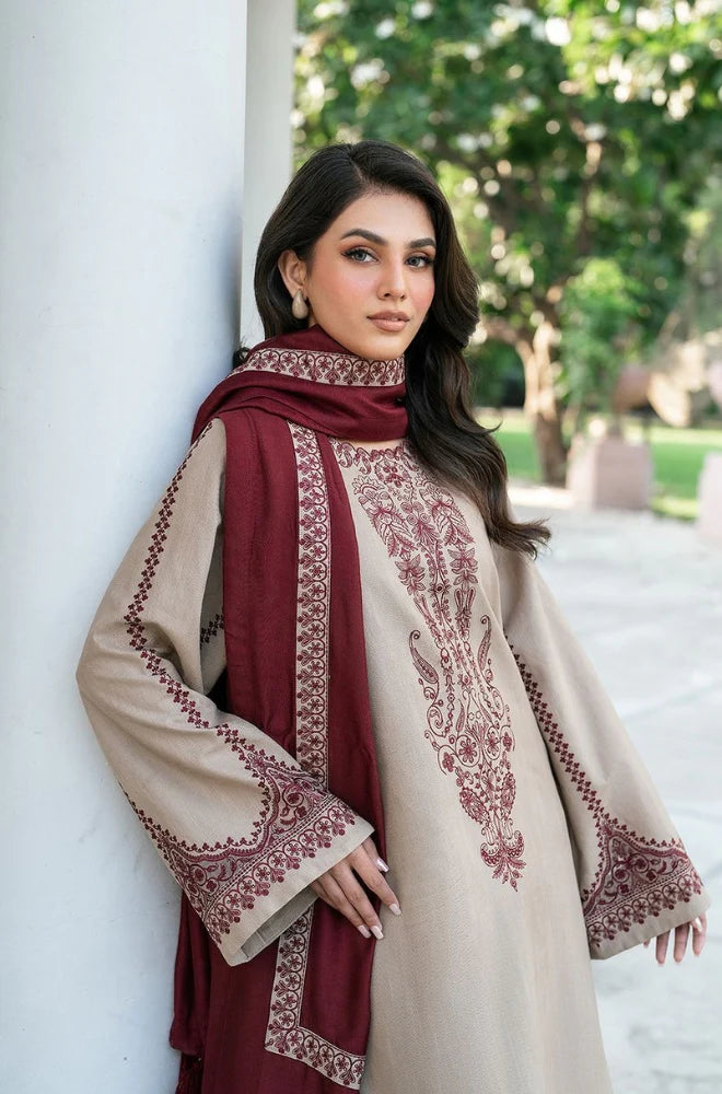 Baroque - 3PC Lawn Embroidered Suit With  Printed Dupatta LL-999
