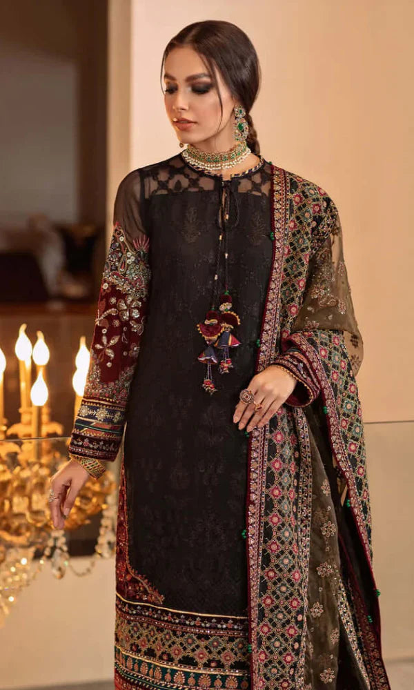 3 Piece Unstitched Heavy Embroidered Lawn Suit With Heavy Embroidered Organza Dupatta