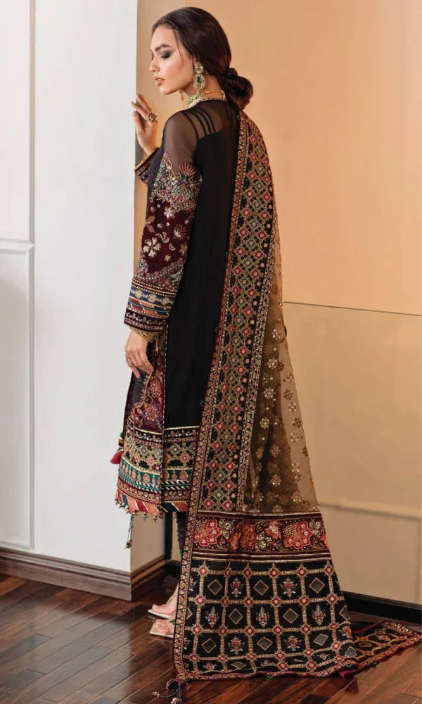 3 Piece Unstitched Heavy Embroidered Lawn Suit With Heavy Embroidered Organza Dupatta