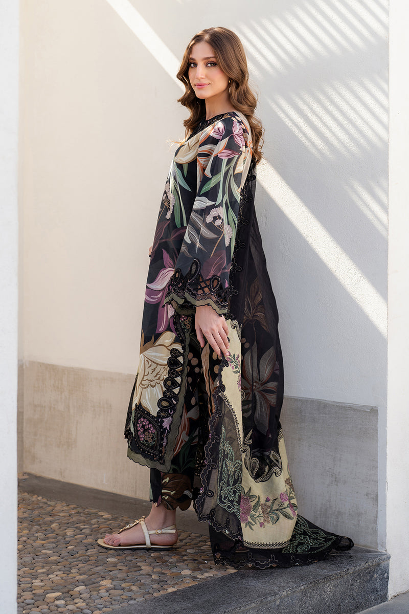 BAROQUE-3PC DHANAK PRINTED EMB SHIRT WITH DHANAK PRINTED DUPATTA AND PRINTED TROUSER