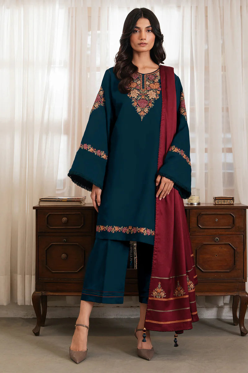 JAZMIN Unstitched 3pc Dhanak Embroidered Suite