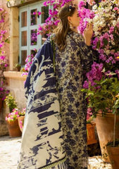 3 Piece Unstitched Digital Printed Embroidered Lawn Suit with Printed Chiffon Dupatta