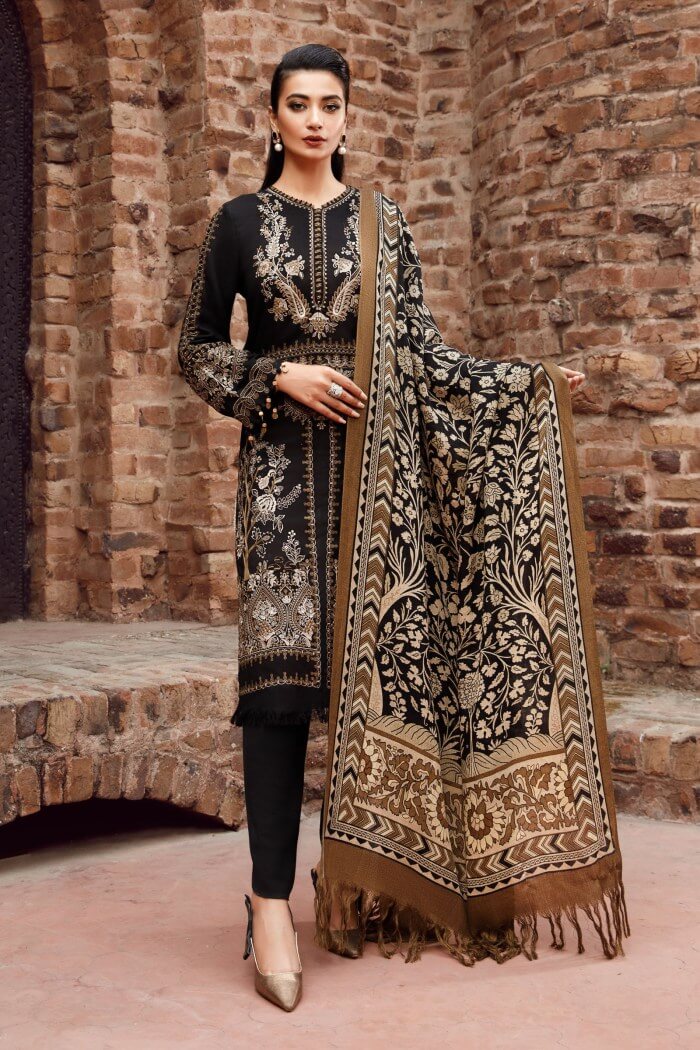 3 Piece Unstitched Heavy Embroidered Lawn  Suit With Digital Printed Lawn Dupatta