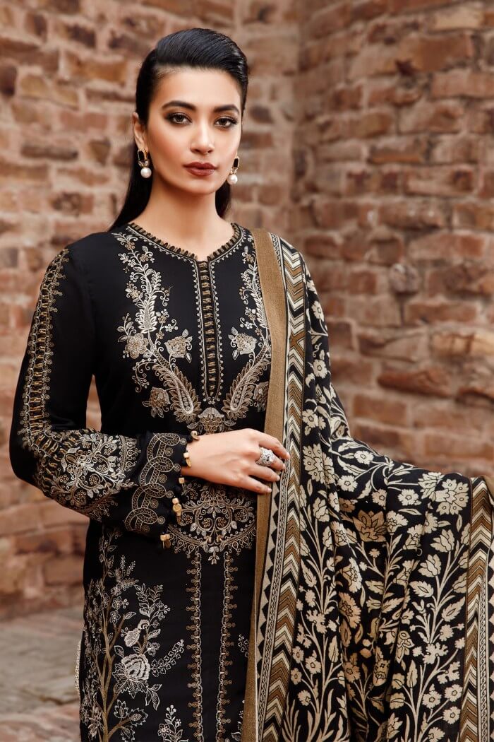 3 Piece Unstitched Heavy Embroidered Lawn  Suit With Digital Printed Lawn Dupatta