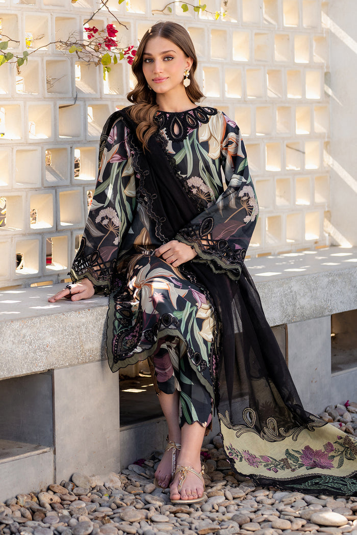 BAROQUE-3PC DHANAK PRINTED EMB SHIRT WITH DHANAK PRINTED DUPATTA AND PRINTED TROUSER