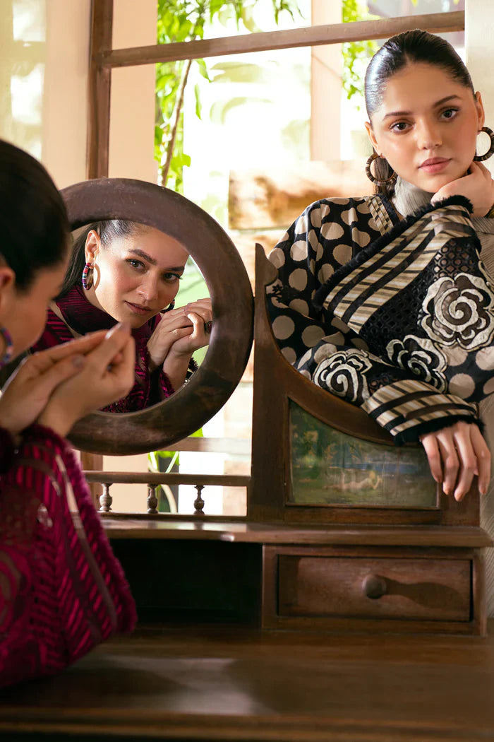 -BBAROQUE-3PC LAWN PRINTED SHIRT WITH LAWN PRINT DUPATTA AND PRINTED TROUSERIC