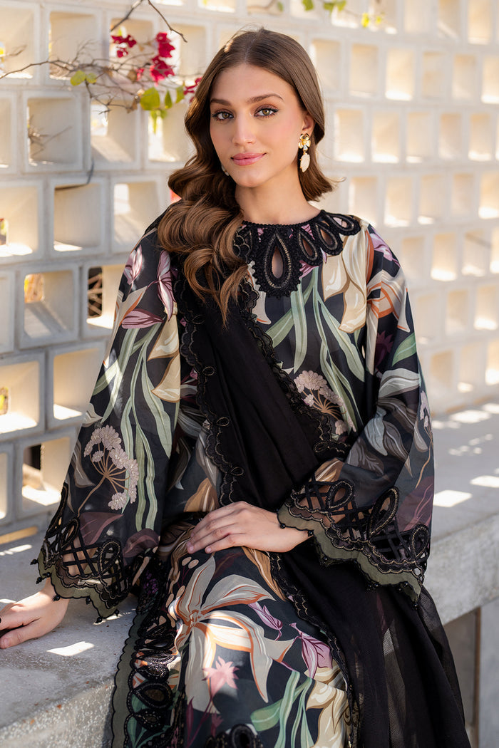BAROQUE-3PC DHANAK PRINTED EMB SHIRT WITH DHANAK PRINTED DUPATTA AND PRINTED TROUSER