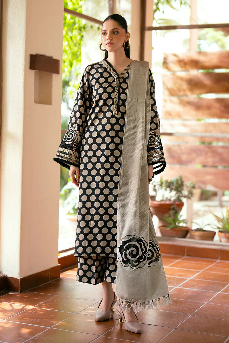 -BBAROQUE-3PC LAWN PRINTED SHIRT WITH LAWN PRINT DUPATTA AND PRINTED TROUSERIC