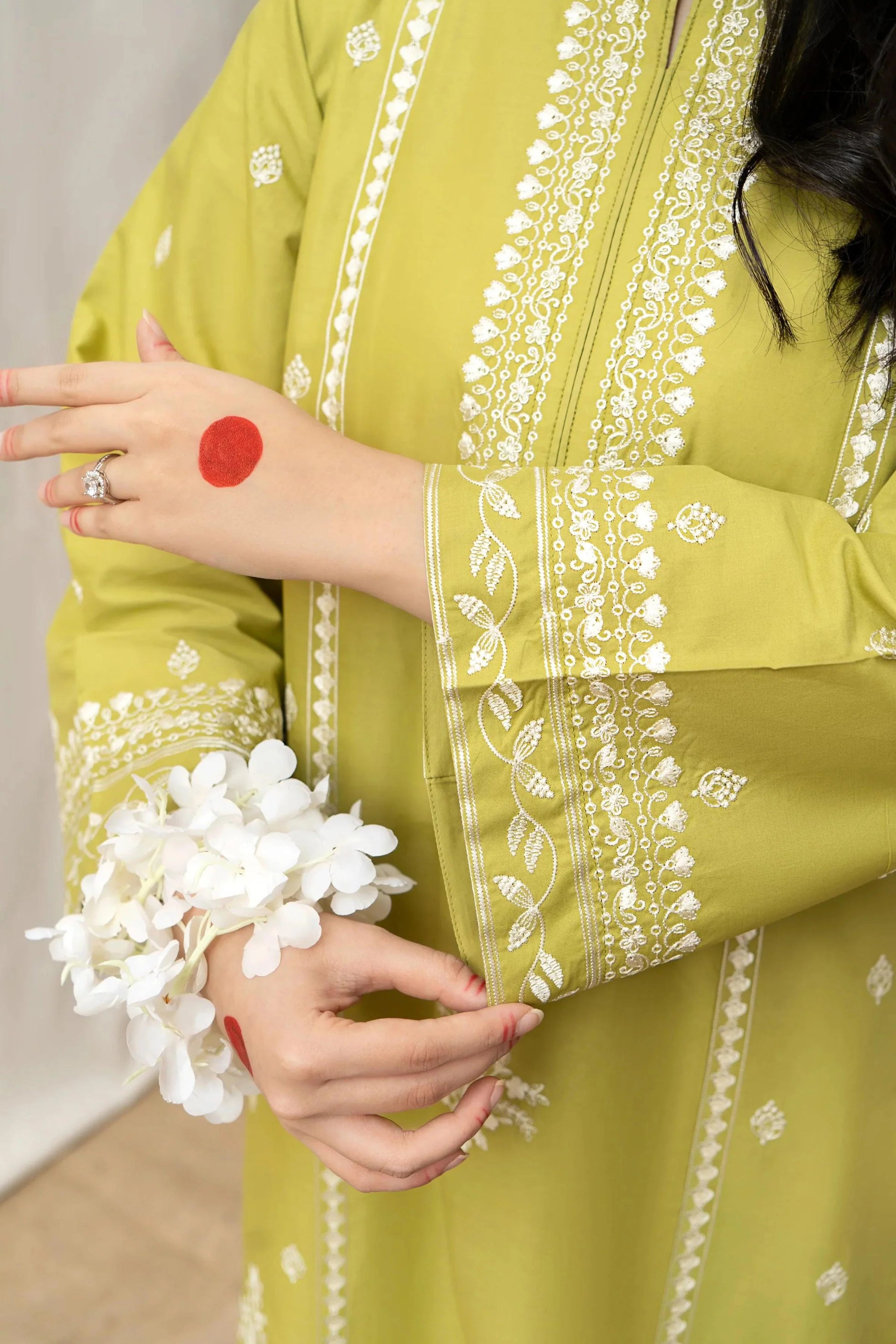 URGE - 3PC LAWN EMBROIDERED SHIRT WITH EMBROIDERED TROUSER