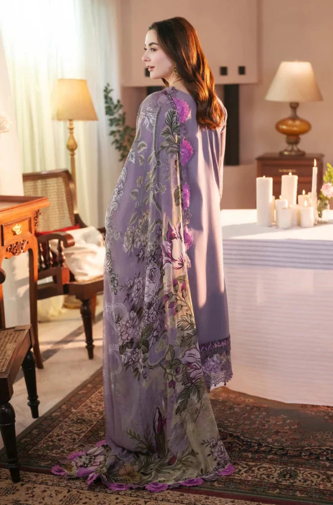 Jade 3 Piece Unstitched Heavy Embroidered Chickan Kari Pure Lawn Suit with Printed Lawn Dupatta