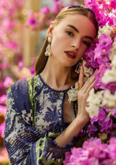 3 Piece Unstitched Digital Printed Embroidered Lawn Suit with Printed Chiffon Dupatta