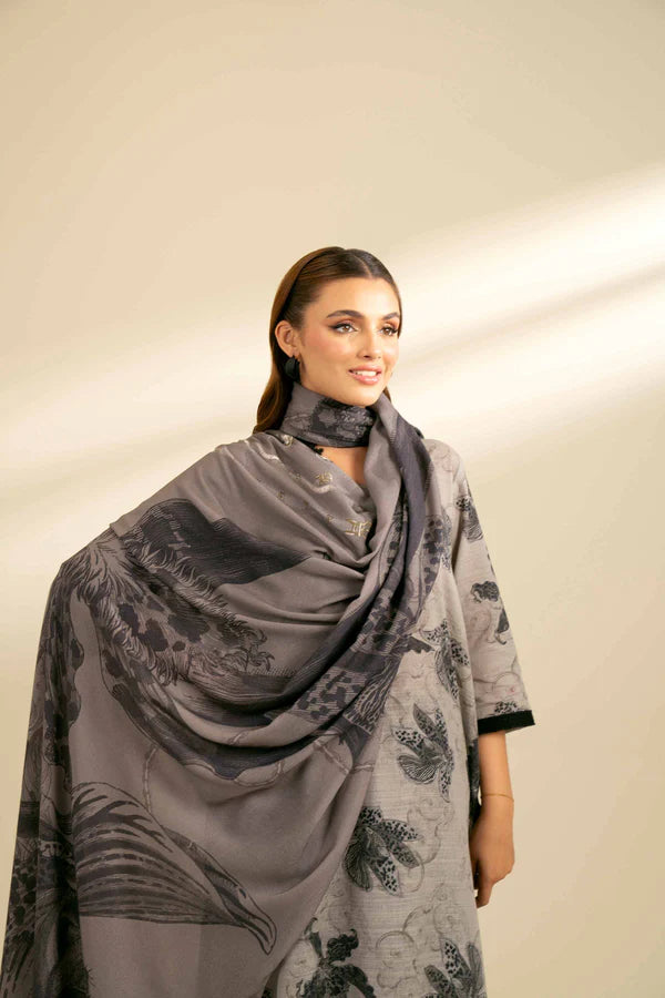 Nishat 3 Piece - Printed Shirt With Printed Trouser