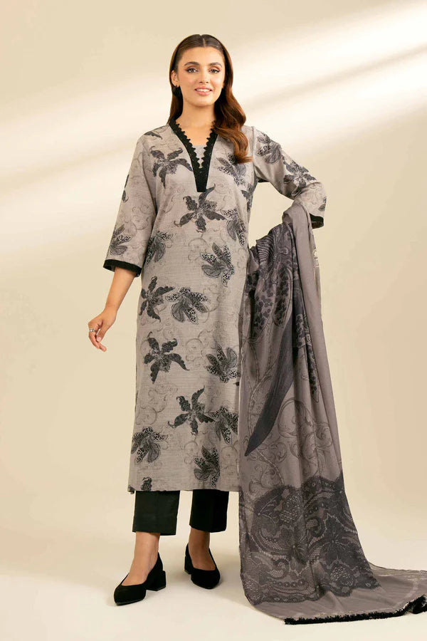 Nishat 3 Piece - Printed Shirt With Printed Trouser