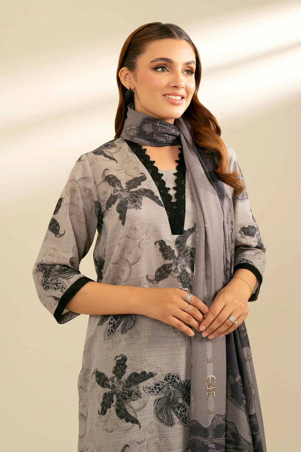 Nishat 3 Piece - Printed Shirt With Printed Trouser