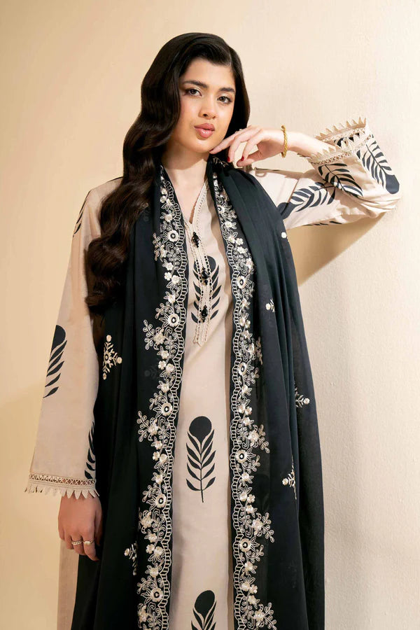 Nishat 3 Piece - Printed  Shirt With Printed Trouser