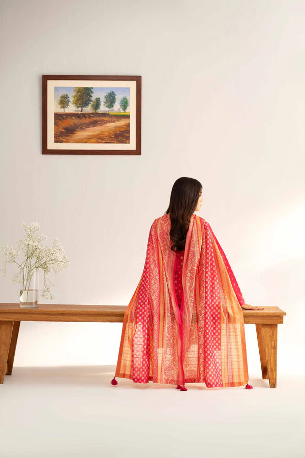 Nishat 3 Piece - Printed Shirt With Printed Trouser
