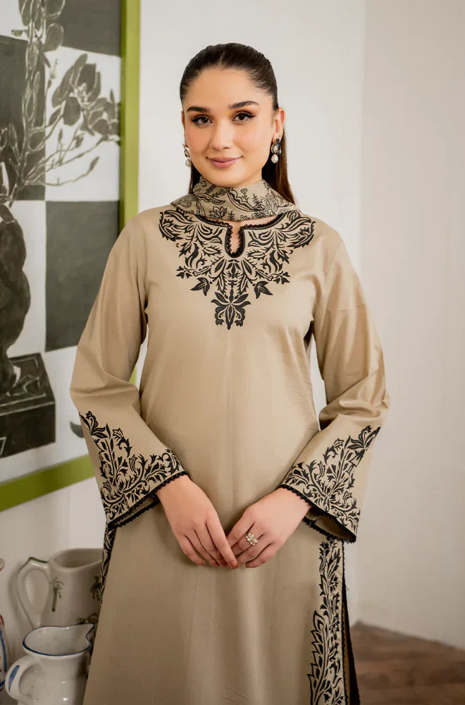 Asling 3PCs Lawn Embroidered Dress With Printed Dupatta
