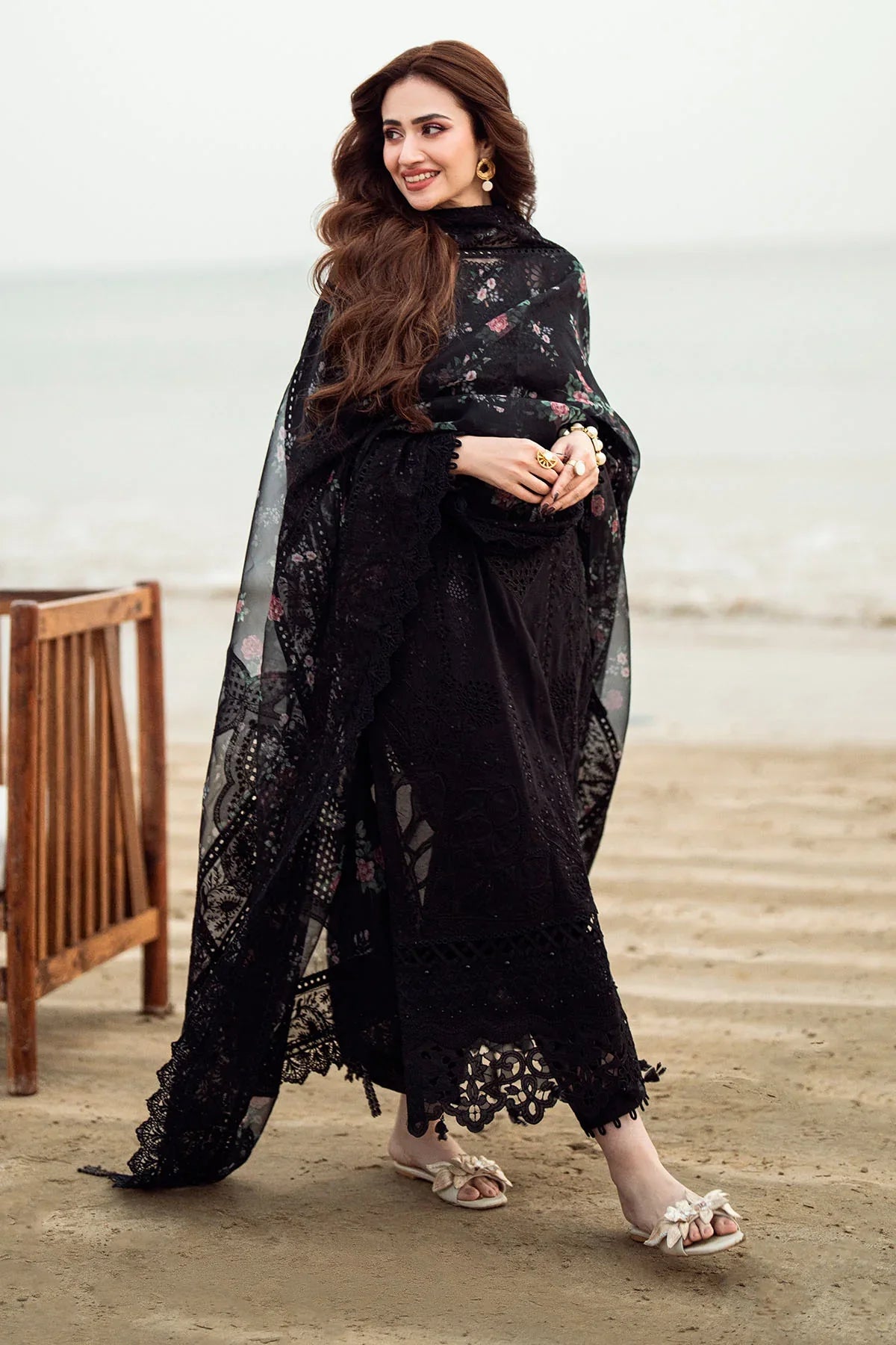NUREH - 3PC LAWN EMBROIDERED SHIRT WITH LAWN  PRINTED EMBROIDERED DUPATTA