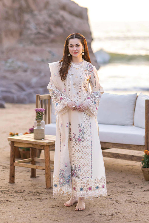 QALAMKAR - 3PC LAWN EMBROIDERED SHIRT WITH ORGANZA  EMBROIDERED DUPATTA