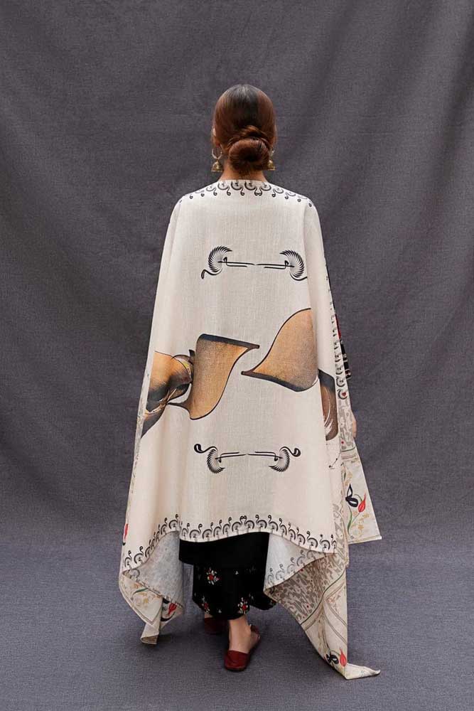 3 Piece Unstitched Heavy Embroidered Dhanak Suit with Printed Woolen Shawl