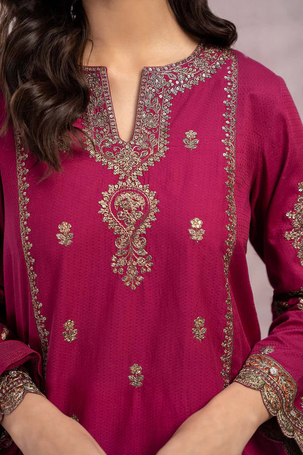 MARIA B-3-PIECE LAWN EMBROIDERED With Printed Dupatta