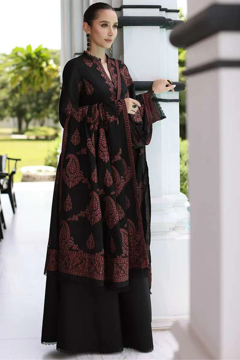 Bareeze 3Pc Embroidered Dhanak Suite With Embroidered Shawl