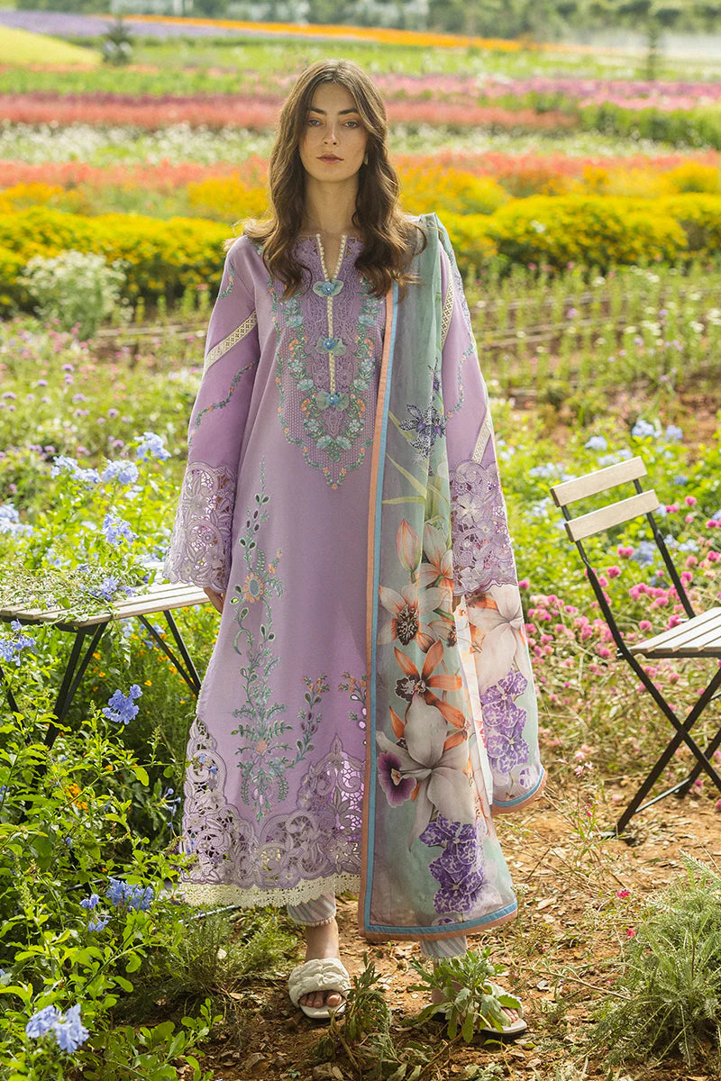 MUSHQ - 3PC LAWN EMBROIDERED SHIRT WITH SILK PRINTED DUPATTA AND TROUSER