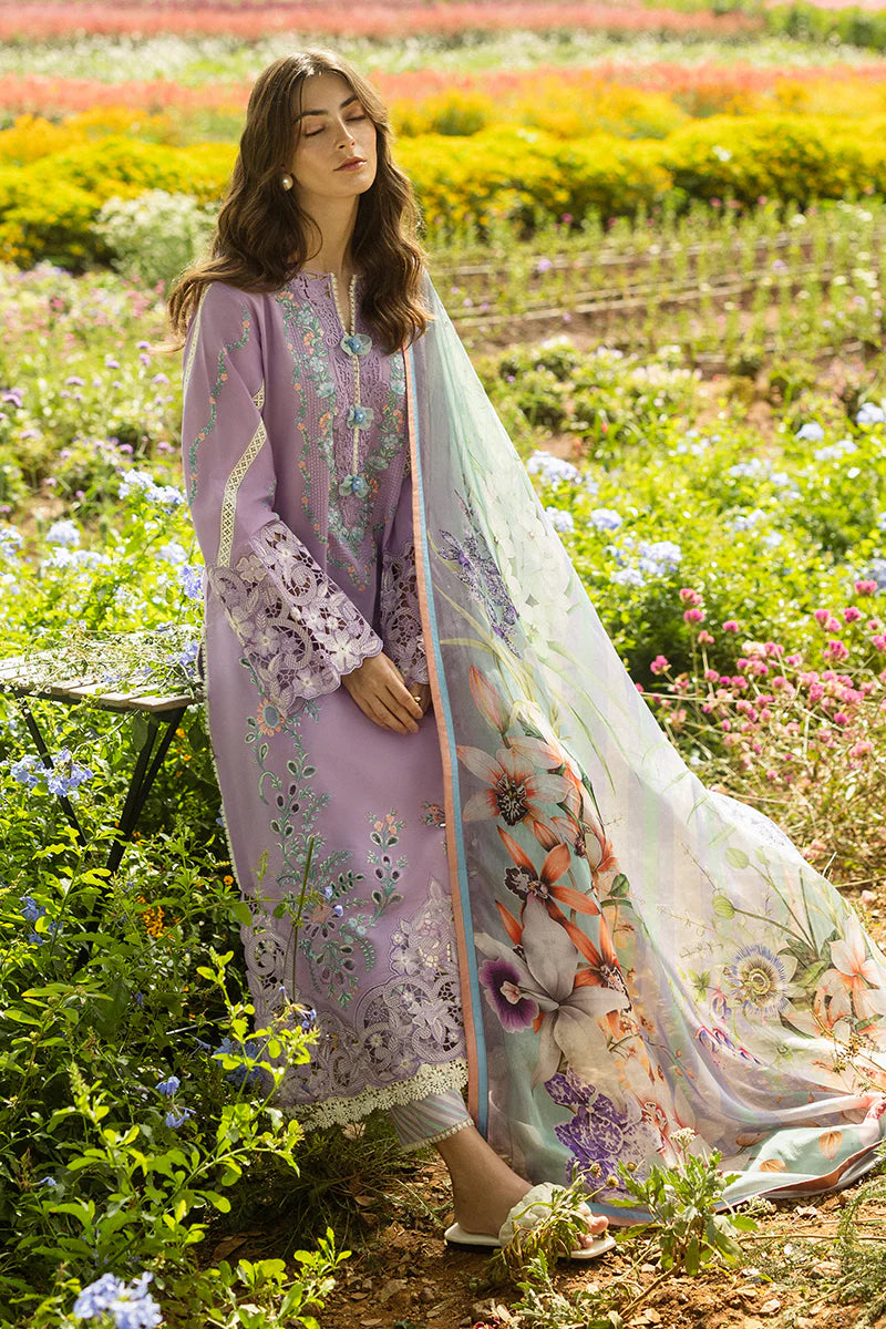 MUSHQ - 3PC LAWN EMBROIDERED SHIRT WITH SILK PRINTED DUPATTA AND TROUSER