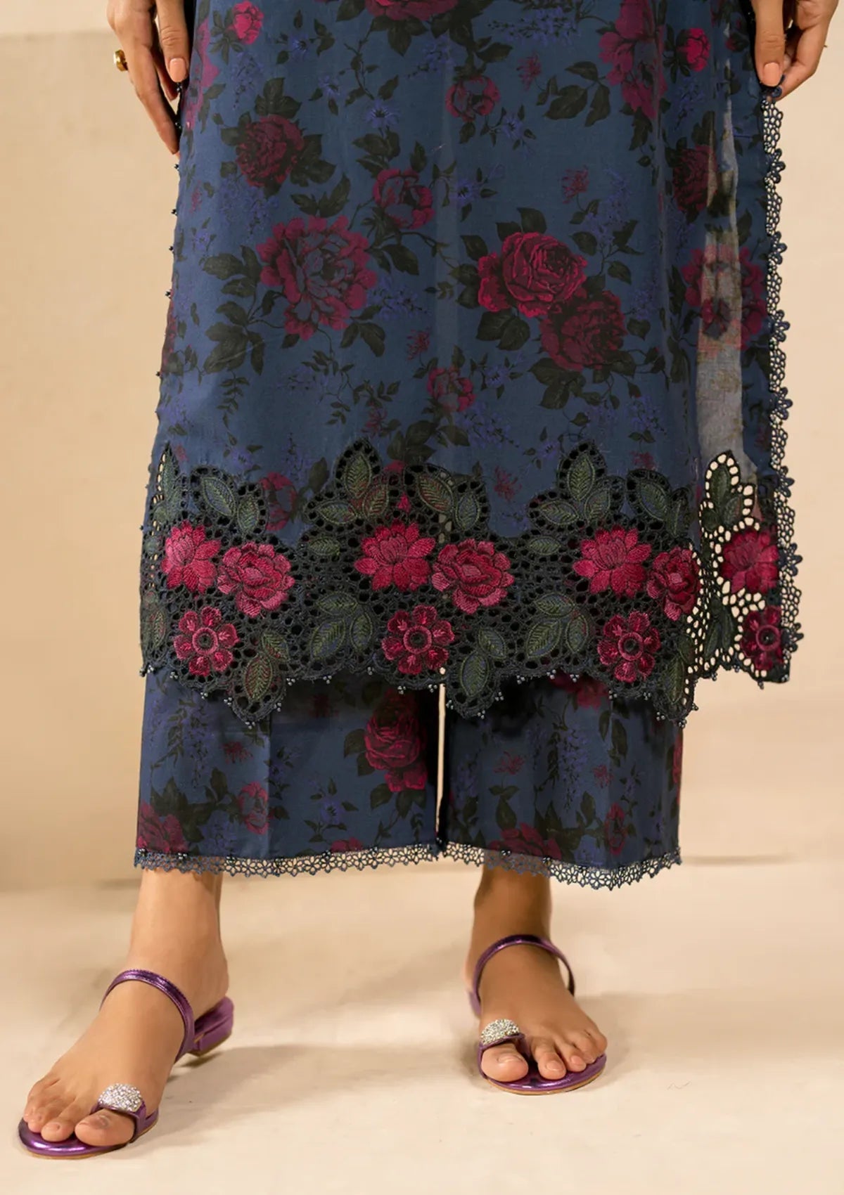 3 Piece Unstitched Digital Printed Embroidered Lawn Suit with Printed Chiffon Dupatta