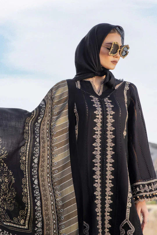 MARIA B Unstitched 3pc Dhanak Embroidered Suite