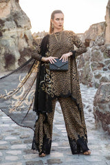 3 Piece Unstitched Digital Printed Embroidered Lawn Suit with Printed Chiffon Dupatta
