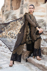 3 Piece Unstitched Digital Printed Embroidered Lawn Suit with Printed Chiffon Dupatta
