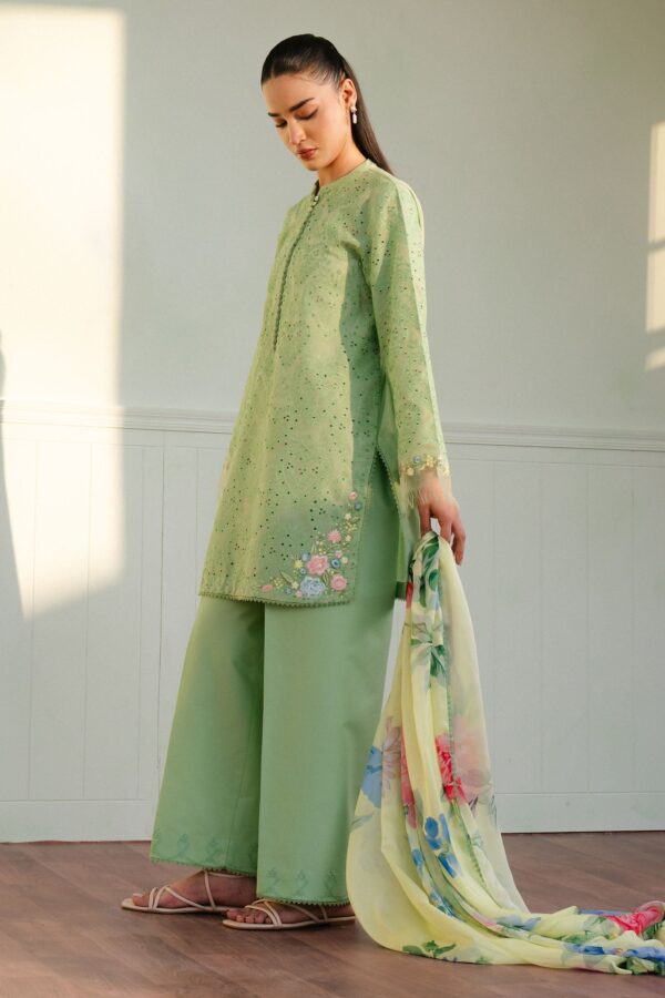 Zara Shahjahan 3Pc  Embroidered Unstitched Lawn Suite With Printed Dupatta