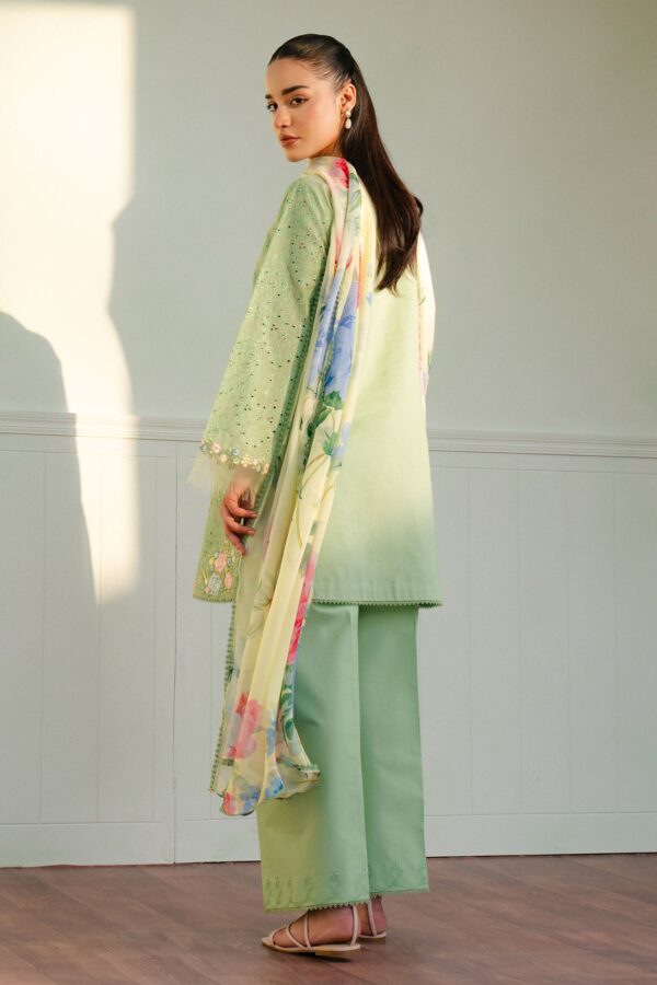 Zara Shahjahan 3Pc  Embroidered Unstitched Lawn Suite With Printed Dupatta