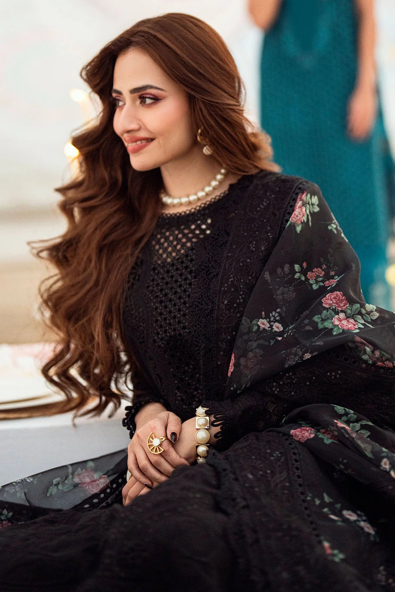 NUREH - 3PC LAWN EMBROIDERED SHIRT WITH LAWN  PRINTED EMBROIDERED DUPATTA