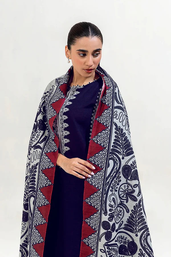 BEECHTREE-3PC LAWN EMBROIDERED With Printed Dupatta