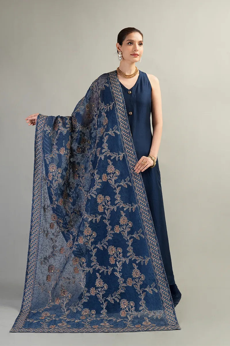 BREEZE -Unstitched 3pc Full Embbroidered Dhanak Suit with Heavy Embroidered Dhanak Shawl