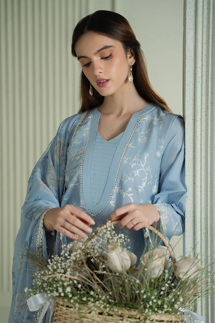 Cross Stitch 3PC Lawn Embroidered Suite With Printed Dupatta