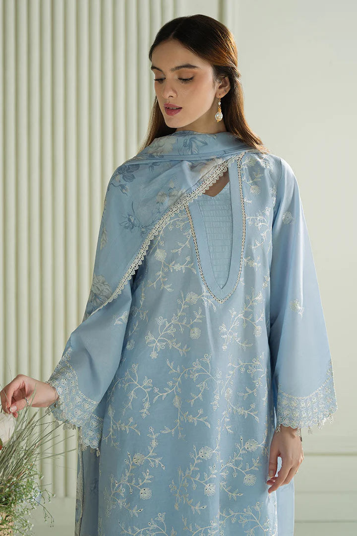 Cross Stitch 3PC Lawn Embroidered Suite With Printed Dupatta