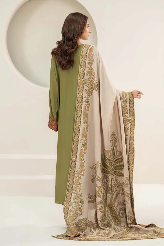 Maria B - 3PC Lawn Embroidered Suit With Printed Diamond Dupatta
